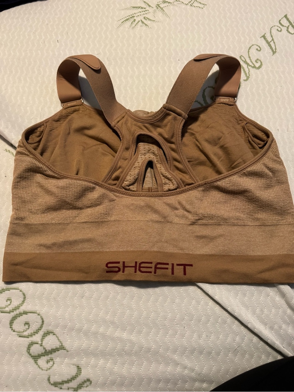 SHEFIT Nude/Tan Front-Zip Sports Bra 3Luxe - Picture 2 of 3